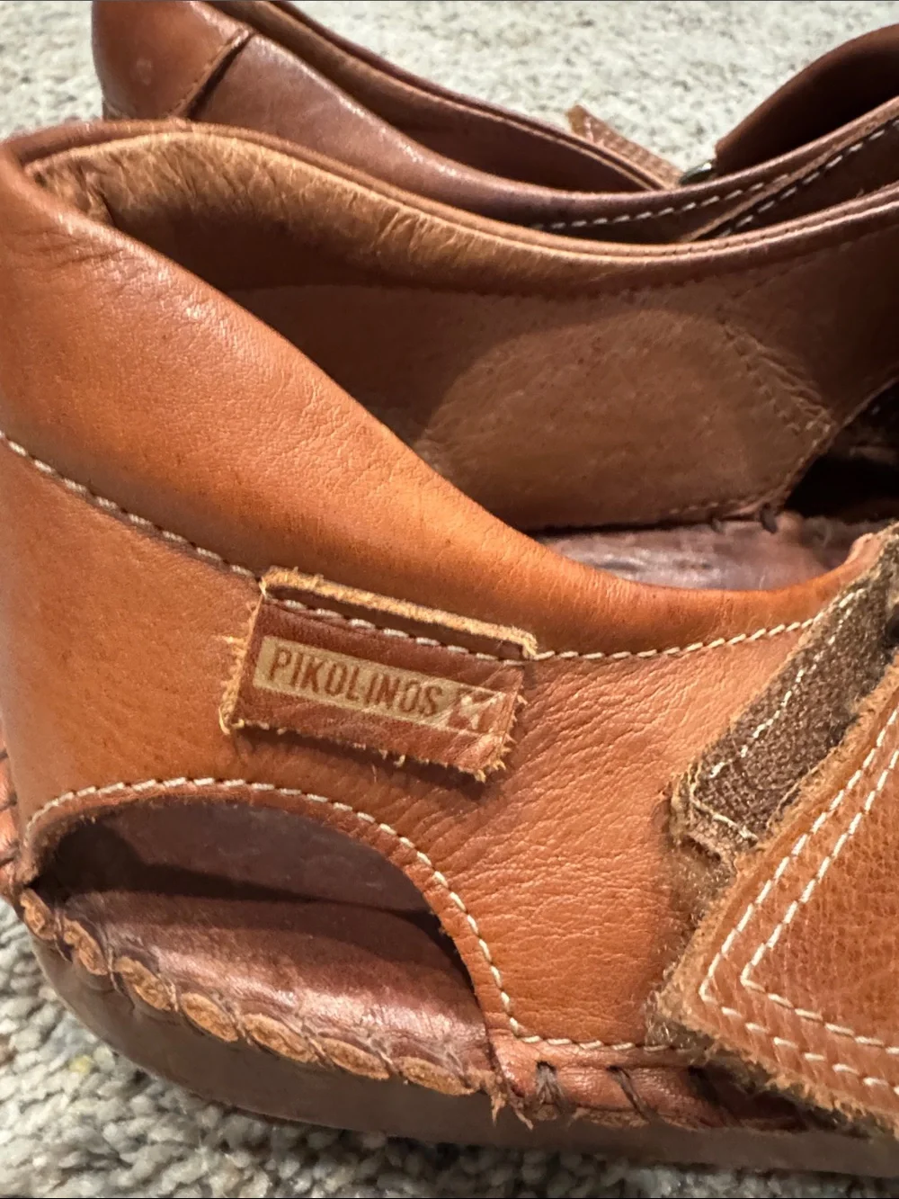 PIKOLINOS Men's Tan Leather Strappy Fisherman Sandals